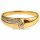 Damenring Gold 333 Gelbgold – polierter Goldring mit strukturierter Zierfläche, Ringweite 60