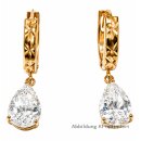 Creolen Ohrpendel aus 585 Gold mit Zirkonia Tropfen und...