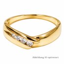 Damenring aus 333 Gold poliert mit 4 Zirkonia Ringweite 64