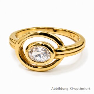 Damenring aus 333 Gold mit Zirkonia Ringweite 50