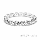 Damenring aus 925 Sterling Silber poliert mit 5 Zirkonia...