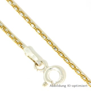 Mehrfarbige Schlangenkette aus 925 Silber mit Diamantschliff und Federringverschluss