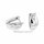 Klappcreolen aus 925 Sterling Silber rhodiniert und poliert mit Zirkonia, ca. 11,5 mm