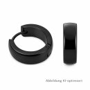 Klappcreolen aus Edelstahl PVD schwarz poliert, ca. 16 mm