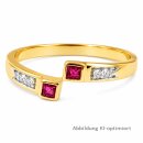 Damenring aus 585 Gold mit Rubin und 4 Diamanten...