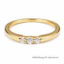 Damenring aus poliertem Gold 333 mit 3 Zirkonia –...
