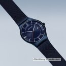 Bering Herrenuhr Tag Datum Sunray blau  Edelstahl Matt Saphirglas 3 ATM 15940-393