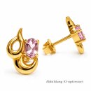 Elegante Ohrstecker aus poliertem Gold 375 mit Amethyst