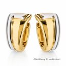 Elegante zweifarbige Klappcreolen aus Gold 585, poliert