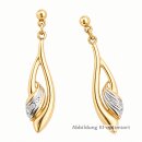 Elegante lange Ohrstecker aus poliertem Gold 333 mit...