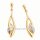 Elegante lange Ohrstecker aus poliertem Gold 333 mit Diamanten und Teilrhodinierung