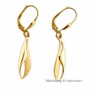 Elegante hängende Ohrringe aus Gold 333, mattiert...