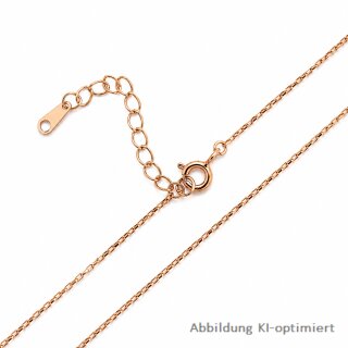 Zarte Ankerkette aus 925 Sterling Silber, rosévergoldet, 40 cm + 3 cm Verlängerung