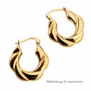 Damen-Creolen aus 333 Gelbgold, gedrehtes Design 20x3,9mm