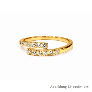 Damenring aus 585 Gelbgold mit 12 Brillanten, zusammen 0,24 ct H/Si Ringweite 56
