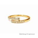Damenring aus 585 Gelbgold mit 12 Brillanten, zusammen...