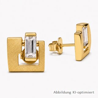 Ohrstecker 333 Gelbgold mit Zirkonia im Baguetteschliff – Eiskratz