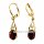 Granat-Ohrpendel aus 333 Gelbgold – oval facettiert