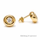 Runde Ohrstecker aus 333 Gelbgold mit weißem...