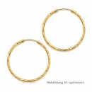 Schmale Drahtcreolen 333 Gelbgold – mattiert mit...