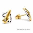 Bicolor Ohrstecker 333 Gelbgold mit Zirkonia –...