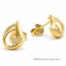 Ohrstecker 333 Gelbgold mit Zirkonia – ca. 10 x 8 mm