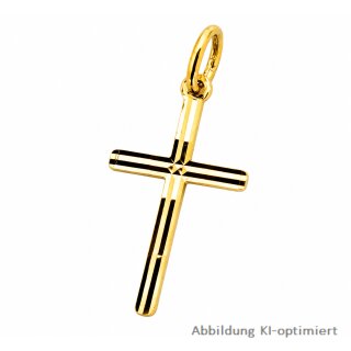 Filigraner Kreuzanhänger 333 Gelbgold mit Brillantschliff – ca. 20 x 10 mm