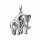 Elefanten-Anhänger aus 925 Silber rhodiniert – zwei Elefanten, ca. 24,5 x 19 mm