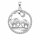 Elefanten-Anhänger aus 925 Silber mit Zirkonia – rundes Familienmotiv, ca. 30 x 22 mm