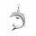 Delfin-Anhänger aus 925 Silber mit Zirkonia – funkelndes Motiv, ca. 15 x 27 mm