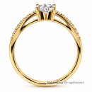 Damenring Gold 333 mit Herz-Zirkonia und Steinbesatz