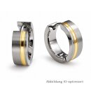 Titan Klappcreolen bicolor Silber/Gold – ca. 15 x 5 mm
