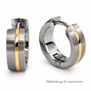 Titan Klappcreolen bicolor Silber/Gold – ca. 15 x 5 mm