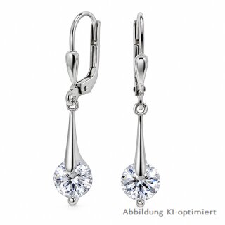 Ohrpendel 925 Sterling-Silber rhodiniert mit Zirkonia – ca. 30 x 6 mm