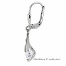Ohrpendel 925 Sterling-Silber rhodiniert mit Zirkonia – ca. 30 x 6 mm