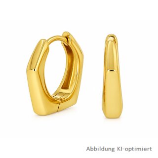 Klappcreolen 925 Sterling-Silber goldfarben PVD – ca. 15,5 mm, 3,5 mm breit