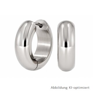 Titan Klappcreolen poliert – silberfarben – ca. 20 x 6 mm