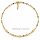Damen Collier 925 Sterling Silber vergoldet – Fantasiemuster mattiert & poliert, ca. 43–45 cm