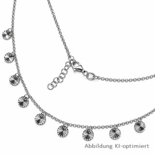 925 Sterling Silber Collier mit Brillantschliff-Plättchen – 43 + 3 cm