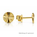 Runde Ohrstecker aus 333 Gelbgold mit Sonnenschliff...