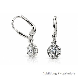Funkelnde Ohrpendel aus 925 Sterling-Silber mit Zirkonia – 22 x 6 mm