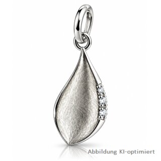 Eleganter Tropfen-Anhänger aus 925 Sterling Silber mit Zirkonia