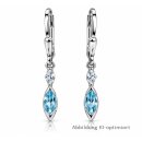 Elegante Ohrpendel aus 925 Sterling-Silber mit hellblauen...