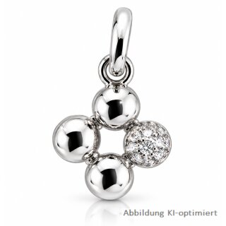 Kugel-Anhänger 925 Sterling-Silber mit Zirkonia – filigranes Blüten-Design