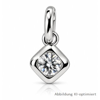 Kleiner Silberanhänger in Rautenform mit Zirkonia – 925 Sterling-Silber