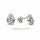 Elegante Ohrstecker aus rhodiniertem 925 Sterling Silber mit Zirkonia, ca. 6 x 7 mm