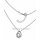 Elegantes Collier aus rhodiniertem 925 Sterling Silber mit Zirkonia und Tropfen-Schmuckelement