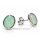 Elegante Ohrstecker aus rhodiniertem 925 Sterling Silber mit synthetischem Opal, ca. 9 x 7 mm