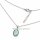 Elegante Halskette aus rhodiniertem 925 Sterling Silber mit Opal-Anhänger, ca. 42 + 3 cm