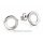 Kreisförmige Ohrstecker 925 Sterling-Silber rhodiniert mit Zirkonia – Ø ca. 8 mm